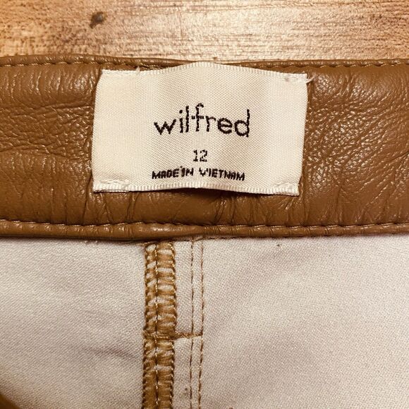 ARITZIA 12 Wilfred Womens Melina Vegan Leather Straight Leg High Rise Pants Boho - Picture 5 of 16